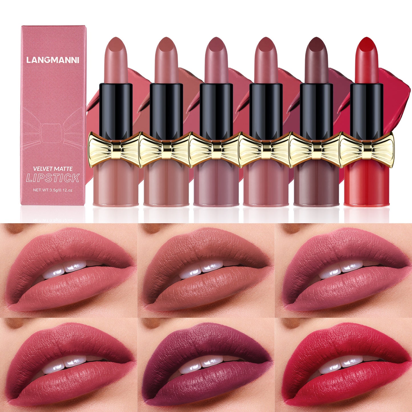 Bow Lipstick Matte Velvet Lasting